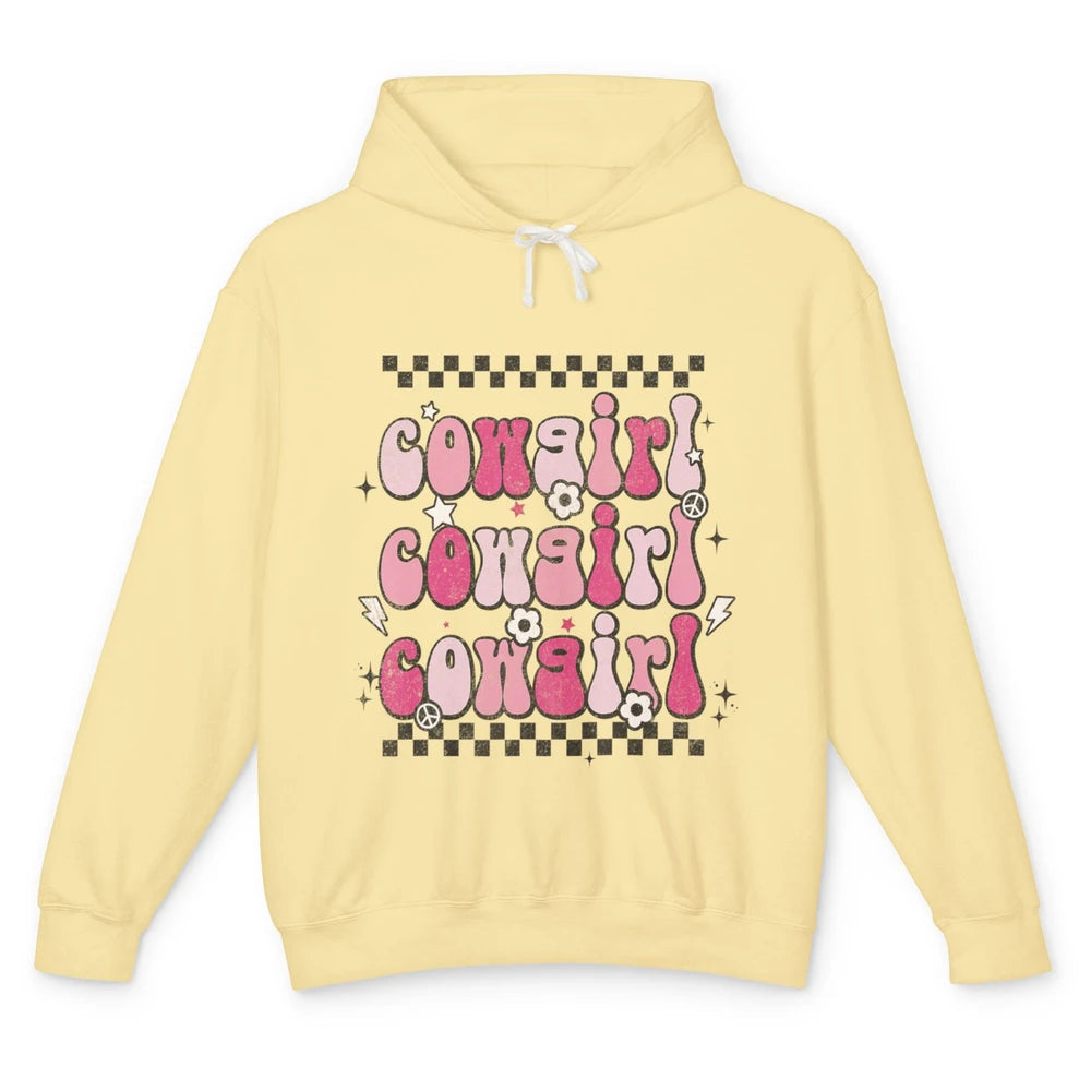 Retro Cowgirl Boho Rodeo Howdy Cowboy Texas Western Country Unisex Lightweight Hoodie