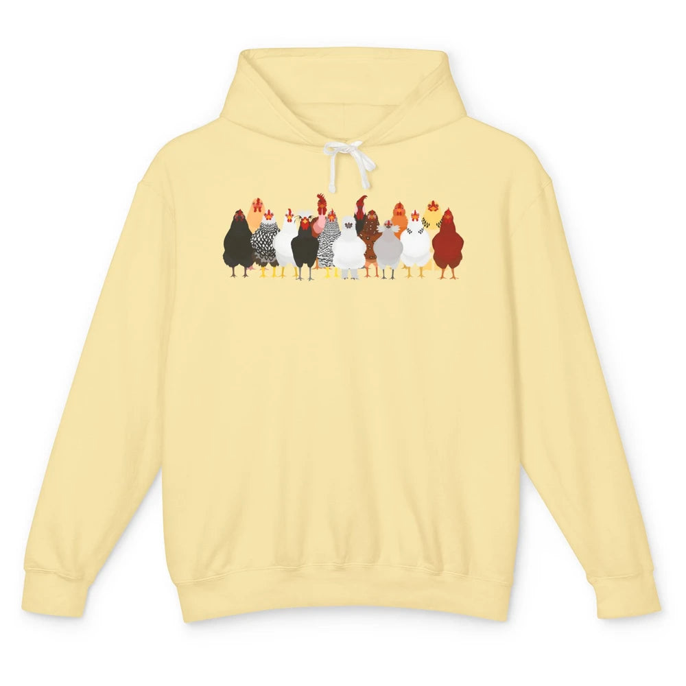 Funny Chicken Farm Animal Chicken Lovers Gift For Farmer Unisex Lightweight Hoodie
