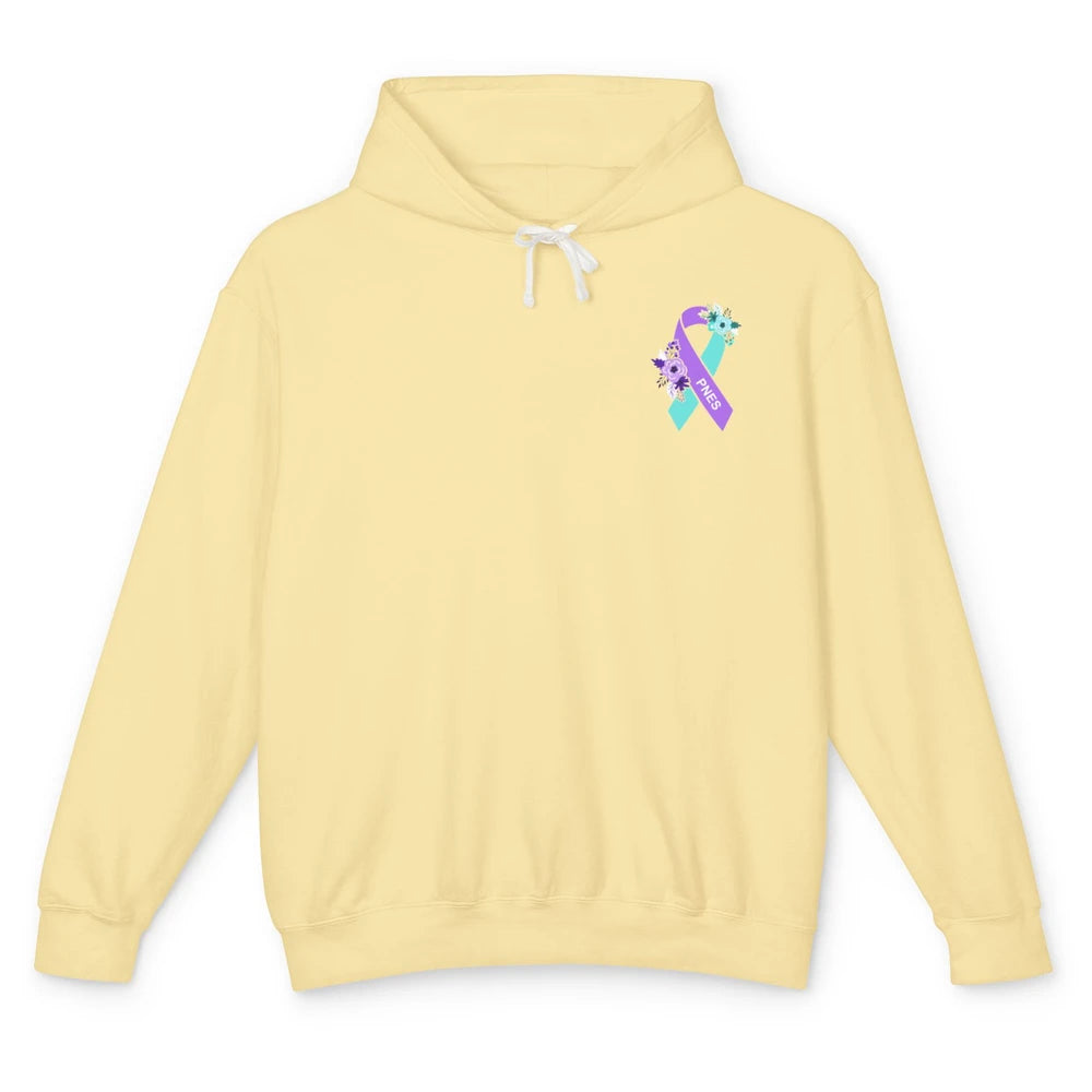 Psychogenic Non-epileptic Seizures PNES Purple Teal Ribbon Unisex Lightweight Hoodie