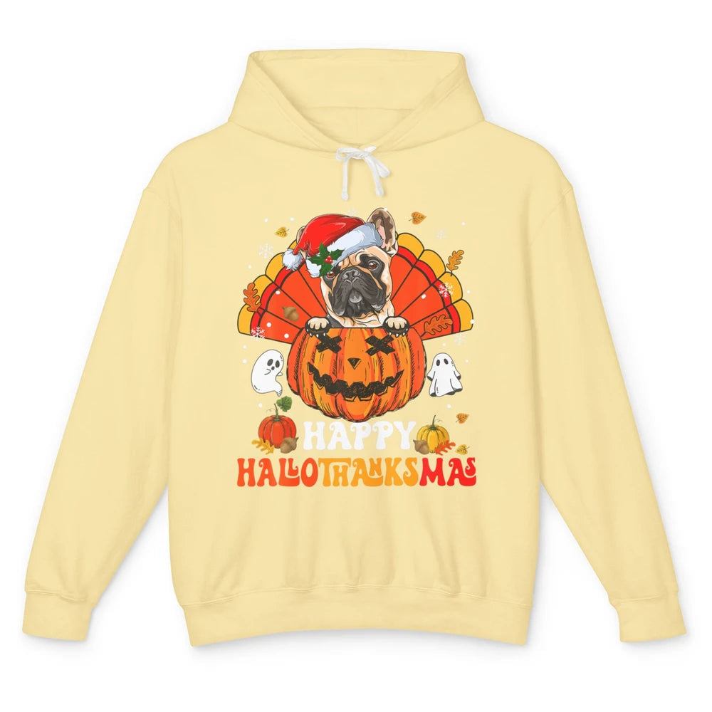 Mummy French Bulldog Dog Witch Happy Halloween Spooky Season Unisex Lightweight Hoodie