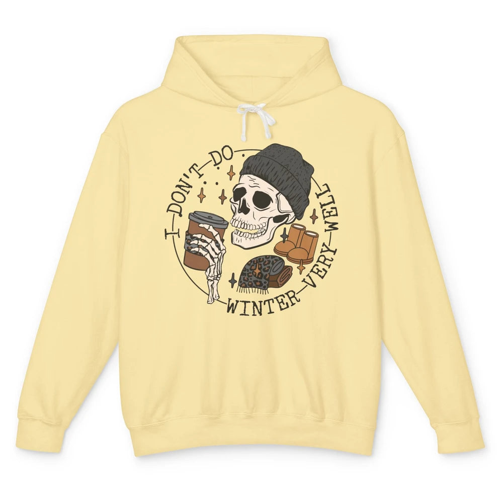 Christmas Skull Coffee I Don't Do Winter Very Well Winter Unisex Lightweight Hoodie