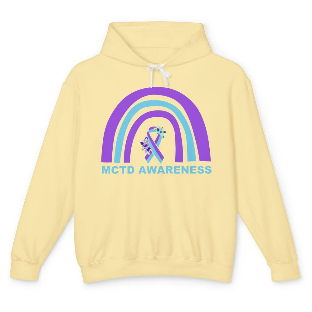 Mixed Connective Tissue Disease Awareness MCTD Floral Ribbon Unisex Lightweight Hoodie