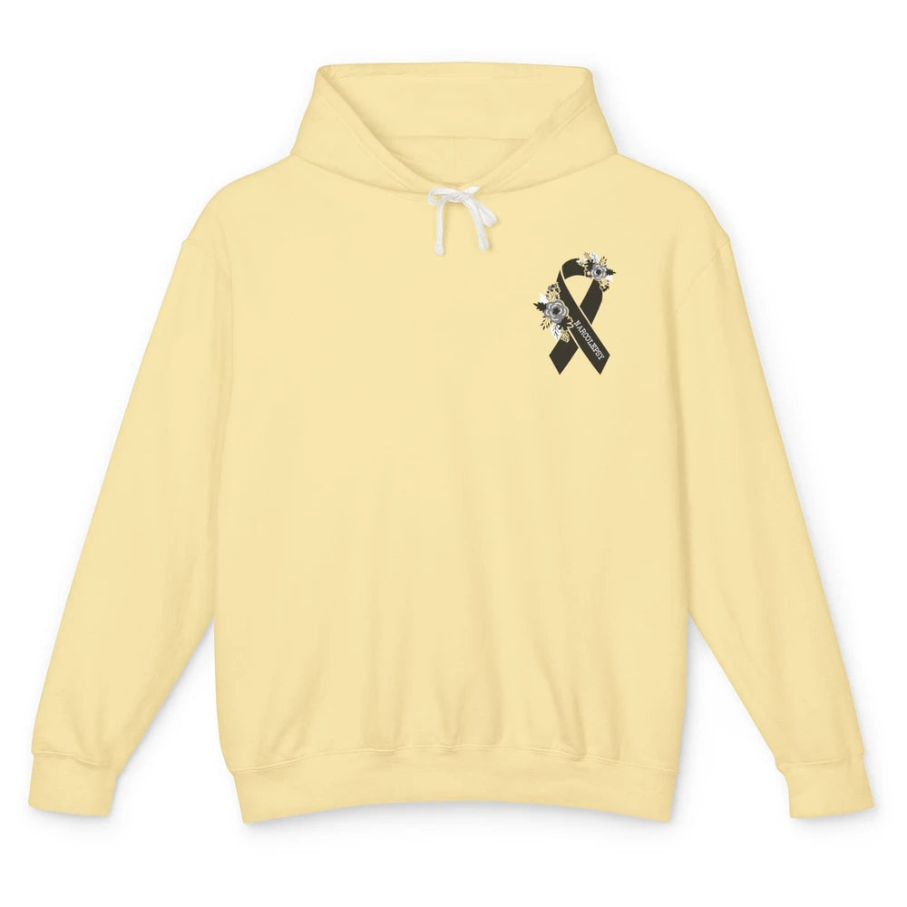 Narcolepsy Awareness Floral Black Ribbon Narcolepsy Support Unisex Lightweight Hoodie