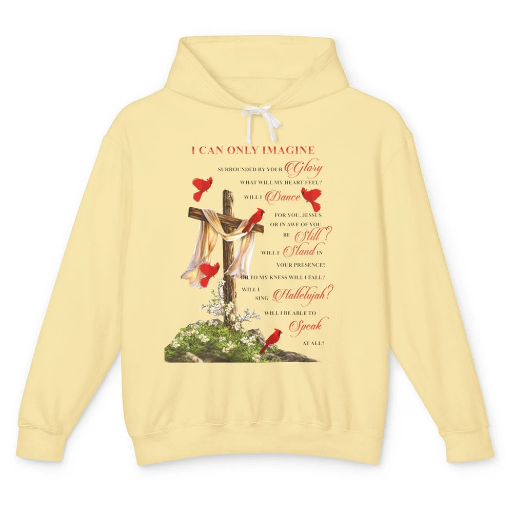 Jesus Cross Cardinals I Can Imagine Christian Religious Unisex Lightweight Hoodie