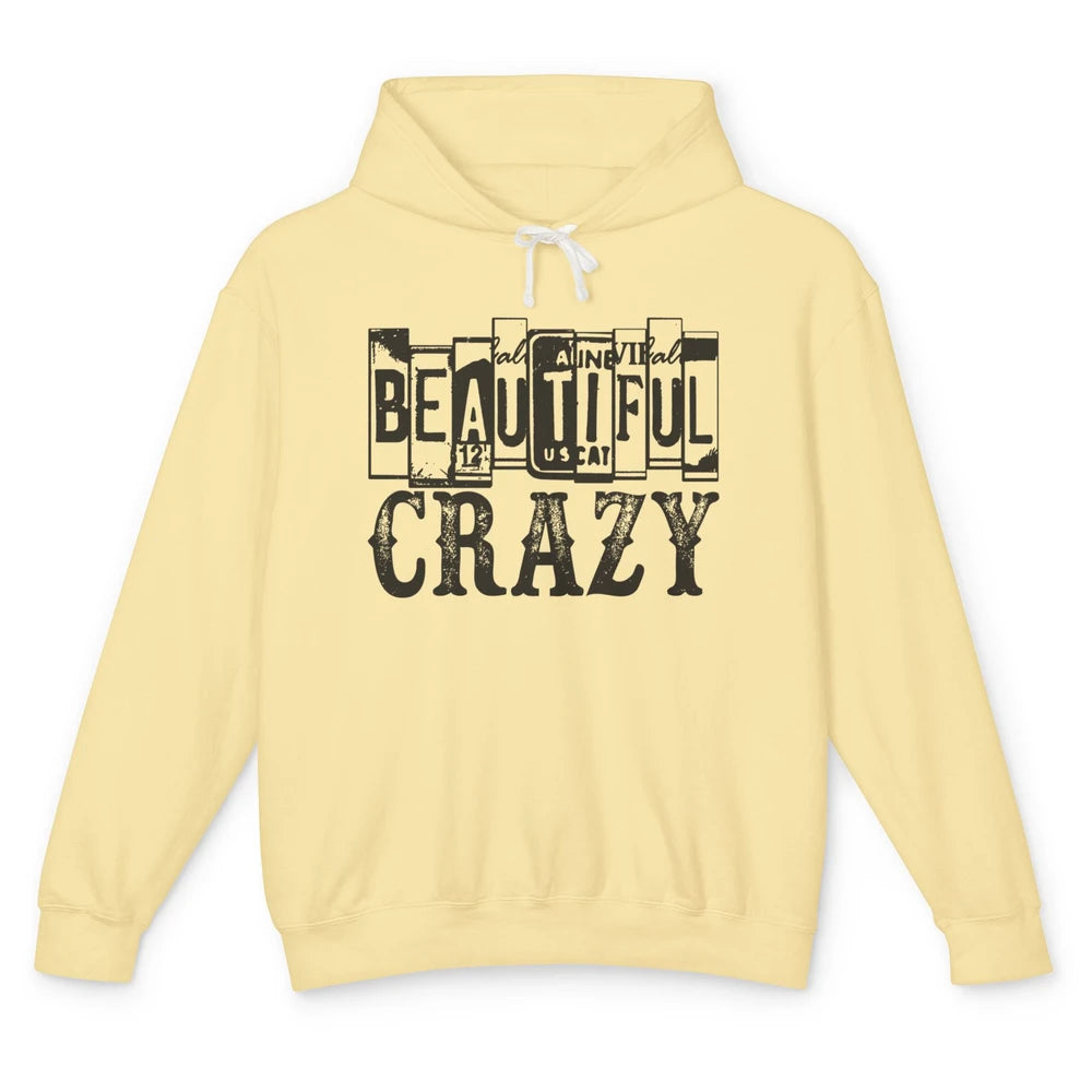 Retro Beautiful Crazy Western Cowgirl Country Music Lovers Unisex Lightweight Hoodie