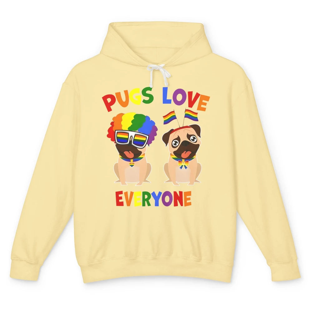 Pride Parade Pugs Love Everyone LGBT Pugs Gay Pride LGBT Unisex Lightweight Hoodie