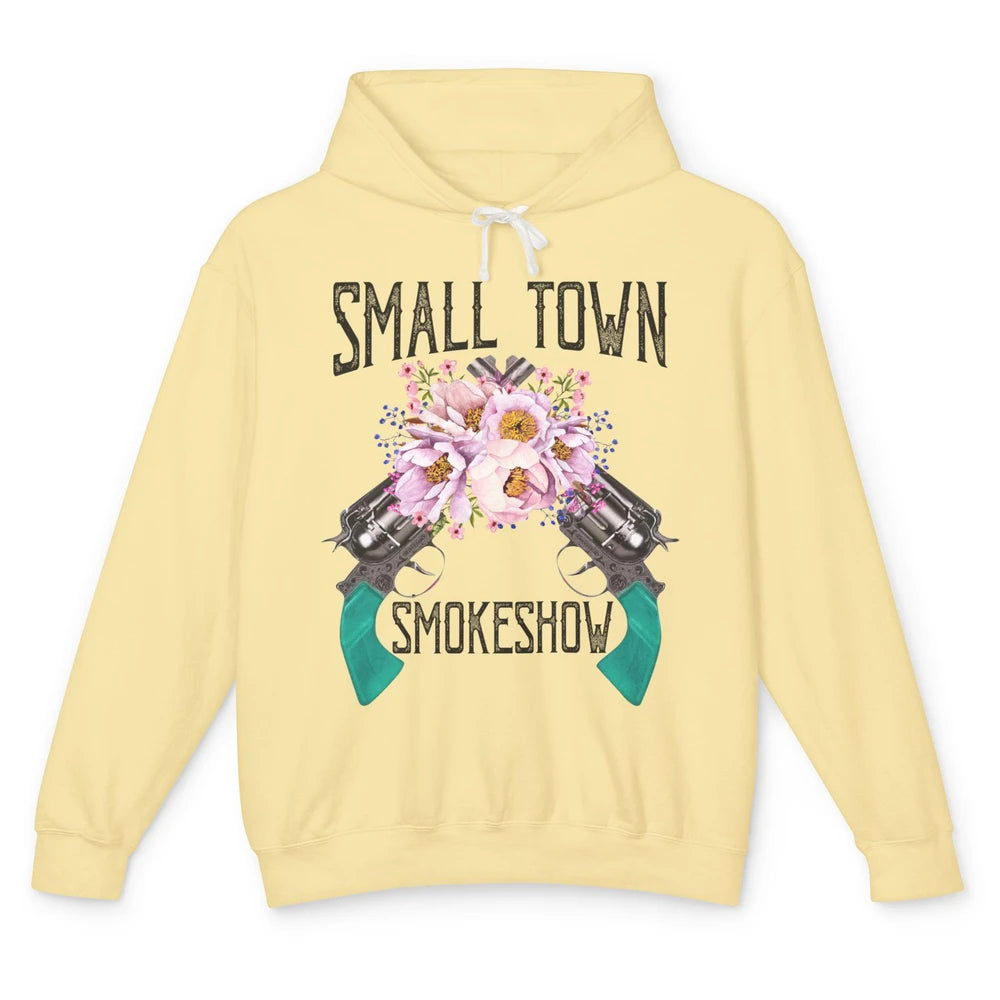 Retro Floral Cowgirl Small Town Smokeshow Western Country Unisex Lightweight Hoodie
