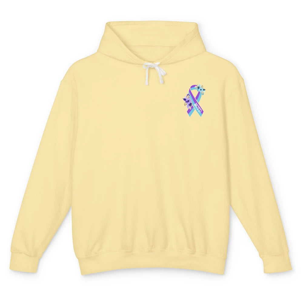 Mixed Connective Tissue Disease Awareness MCTD Floral Ribbon Unisex Lightweight Hoodie