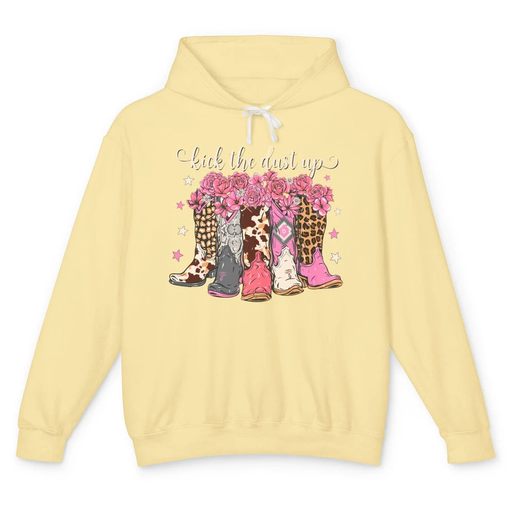 Kick The Dust Up Cowboy Boots Girls Dance Country Music Unisex Lightweight Hoodie