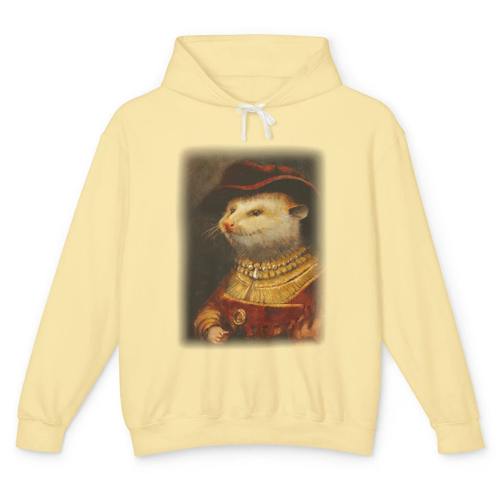 Retro Noble Opossum Young Gallant Western Opossum Art Unisex Lightweight Hoodie