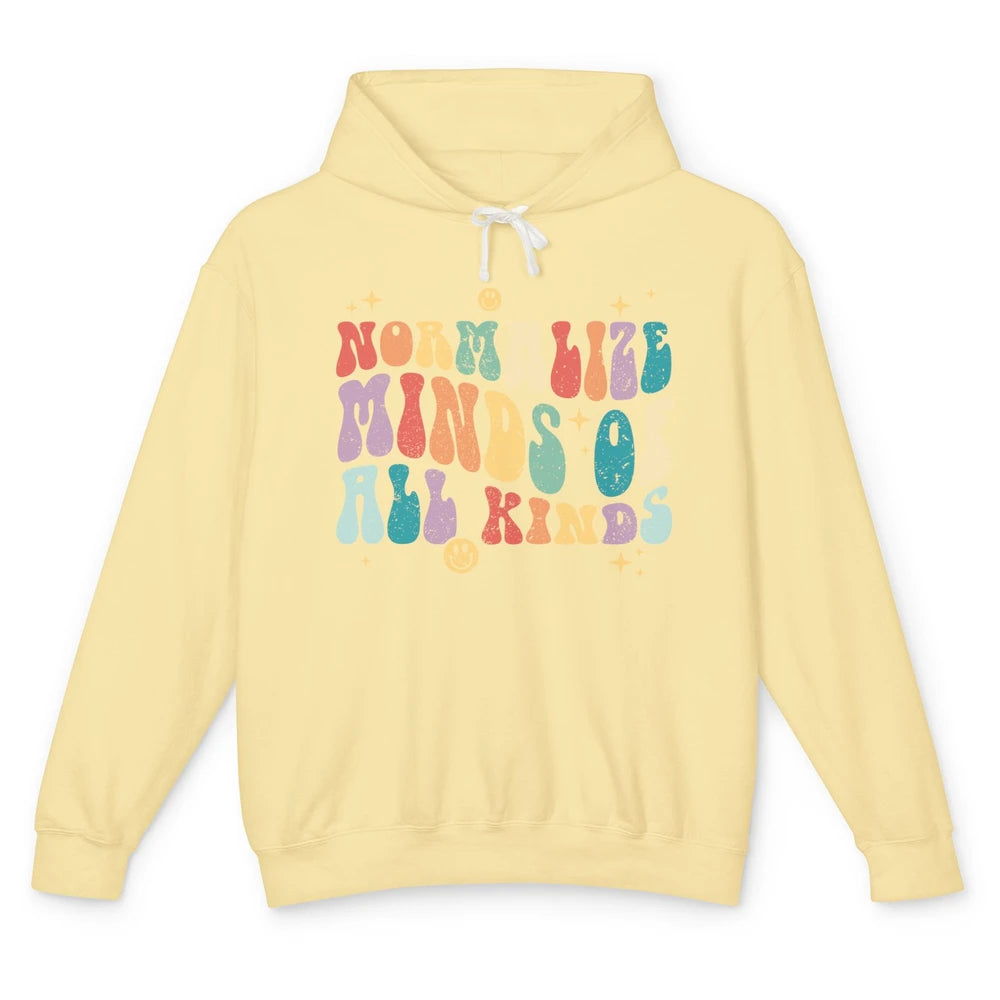 Retro Autism Normalize Minds Of All Kinds Neurodiversity Unisex Lightweight Hoodie
