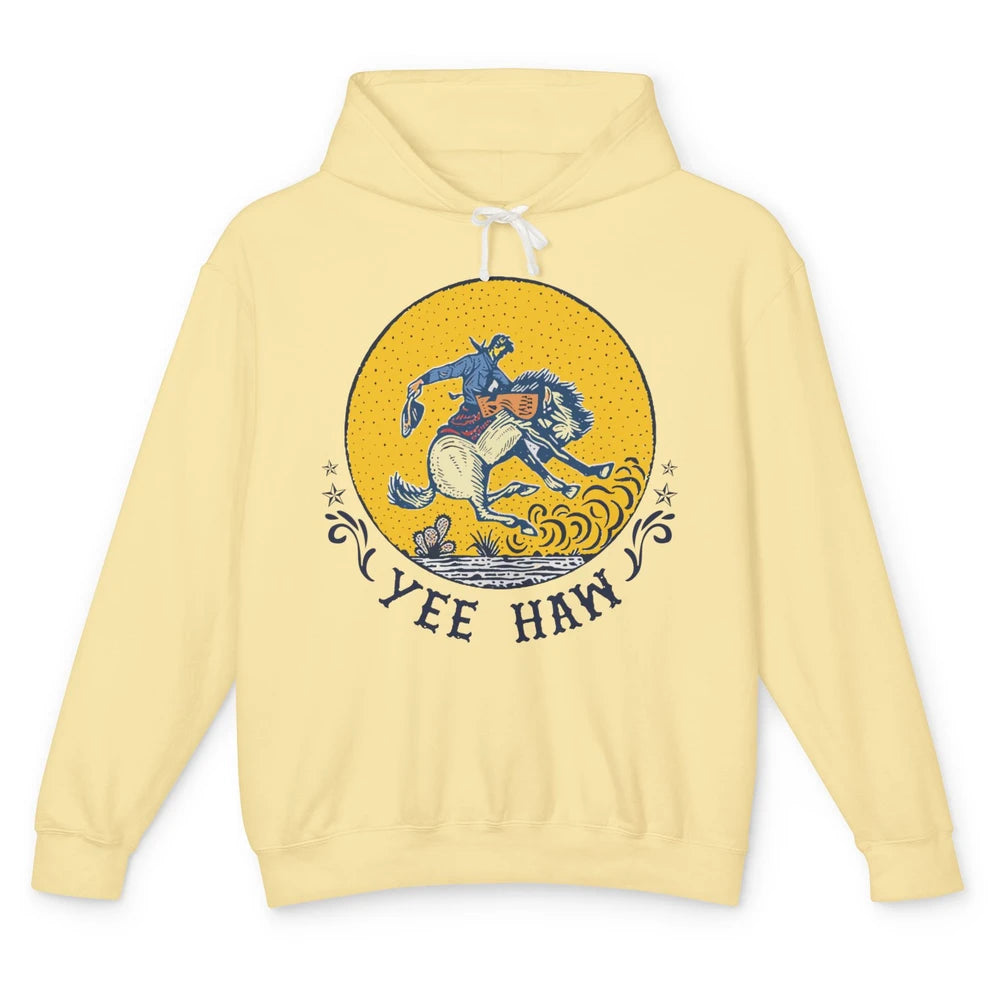 Retro Cowboy Yeehaw Western Country Cowgirls Horse Lovers Unisex Lightweight Hoodie