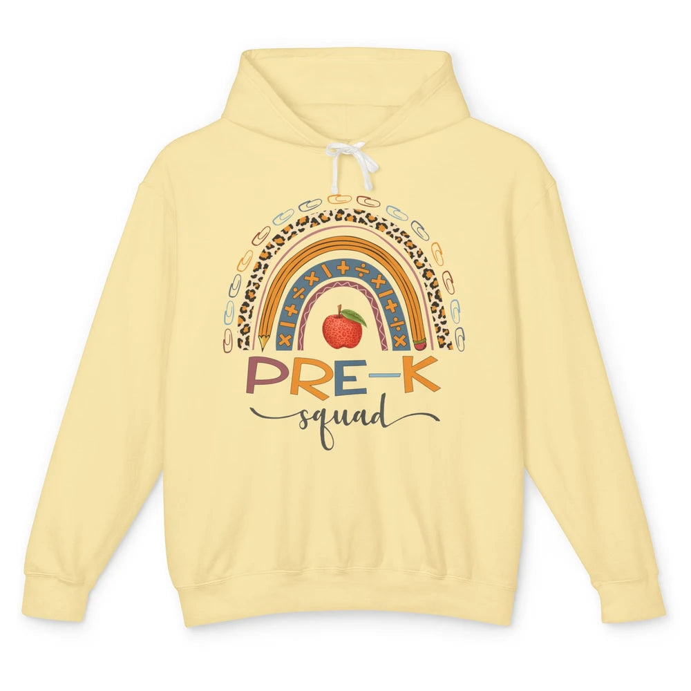 Pre-K Squad Rainbow Preschool Teacher Back To School Gift Unisex Lightweight Hoodie