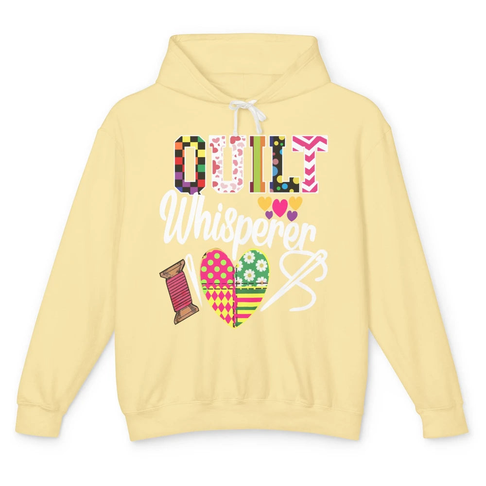 Retro Quilt Whisperer Quilting Life Sewing Life Quilt Lovers Unisex Lightweight Hoodie