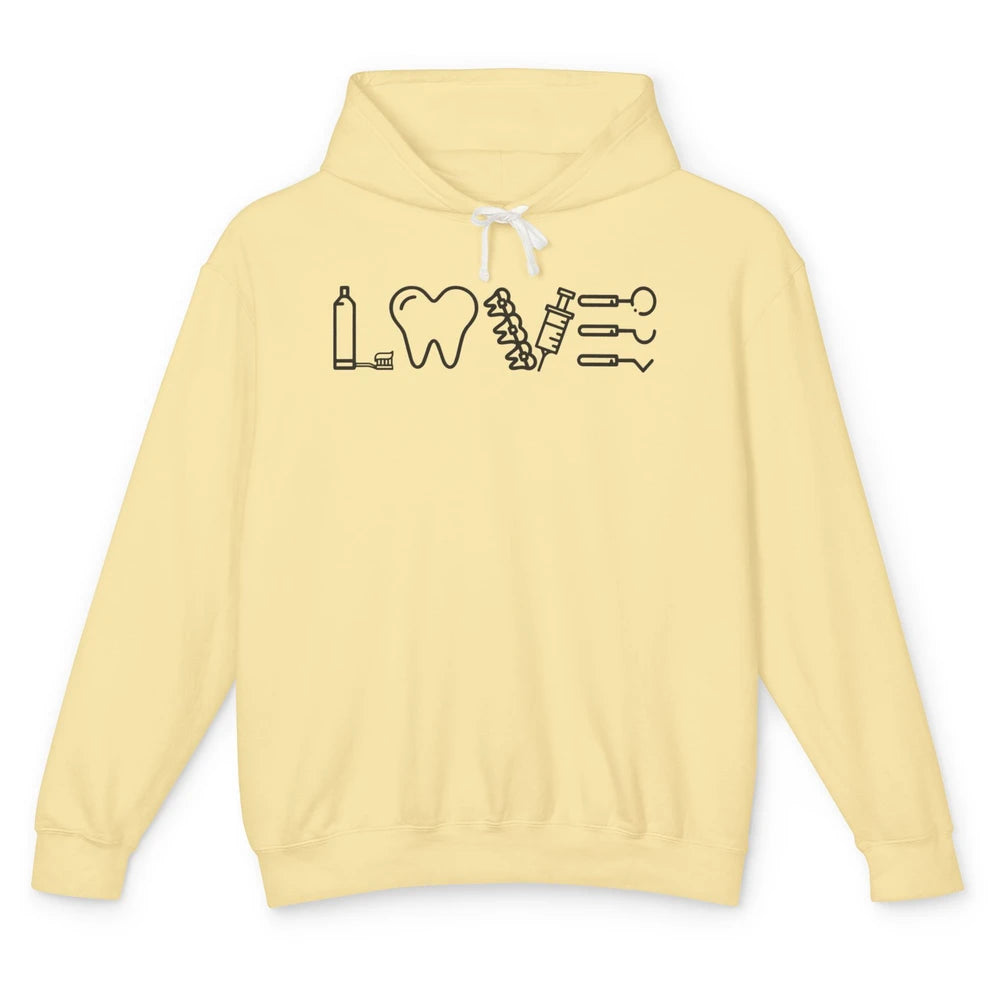 Retro Dental Hygienist Life Love Dental Tools Dentist Life Unisex Lightweight Hoodie