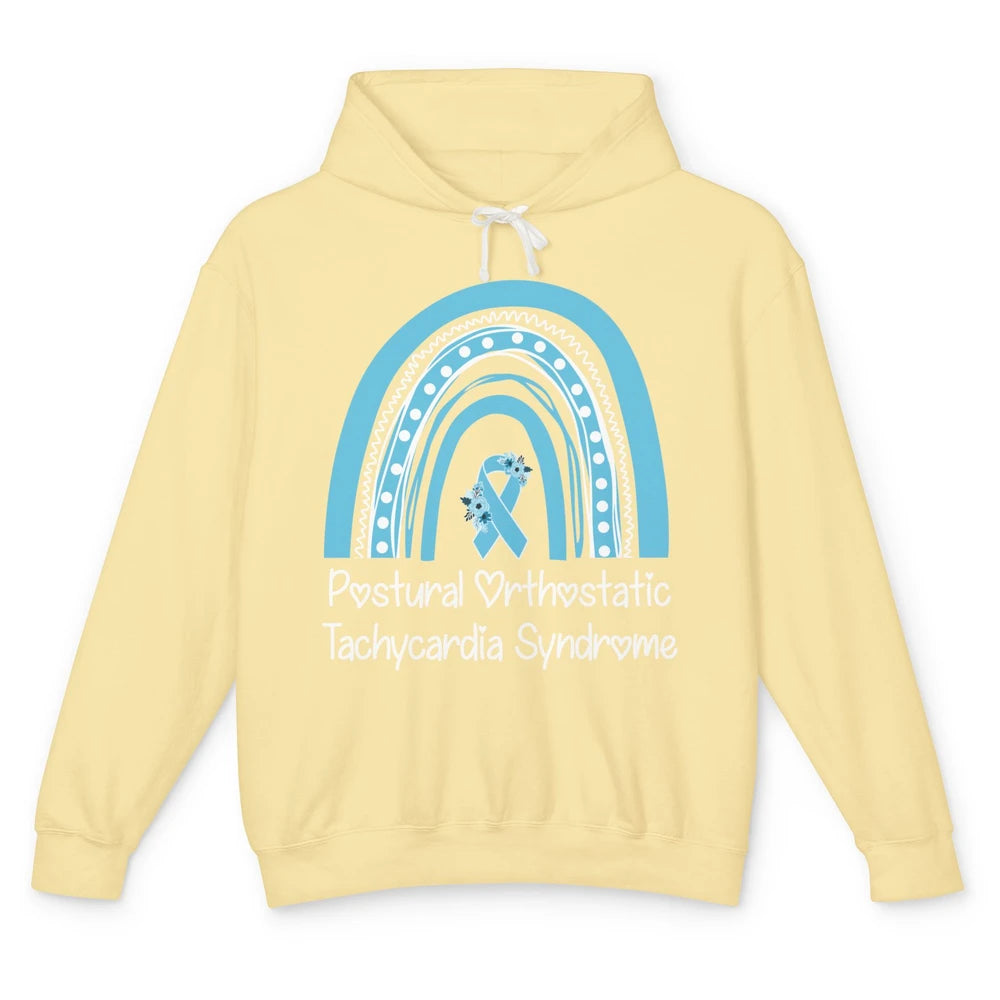 Postural Orthostatic Tachycardia Syndrome Turquoise Rainbow Unisex Lightweight Hoodie