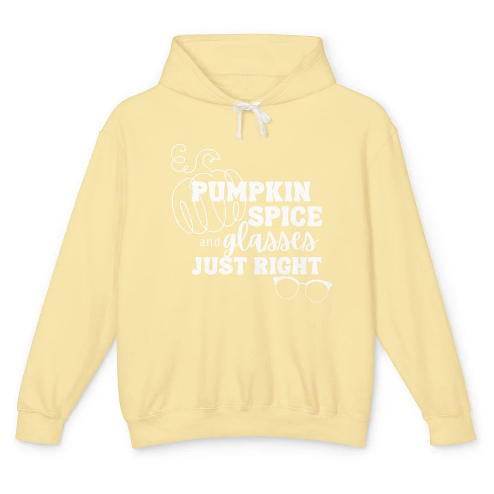 Optometrist Pumpkin Spice Glasses Just Right Optician Fall Unisex Lightweight Hoodie