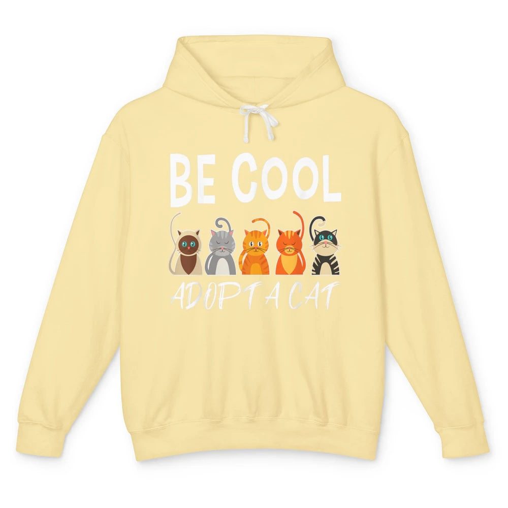 Retro Be Cool Adopt A Cat Funny Foster Cat Adoption Rescue Unisex Lightweight Hoodie