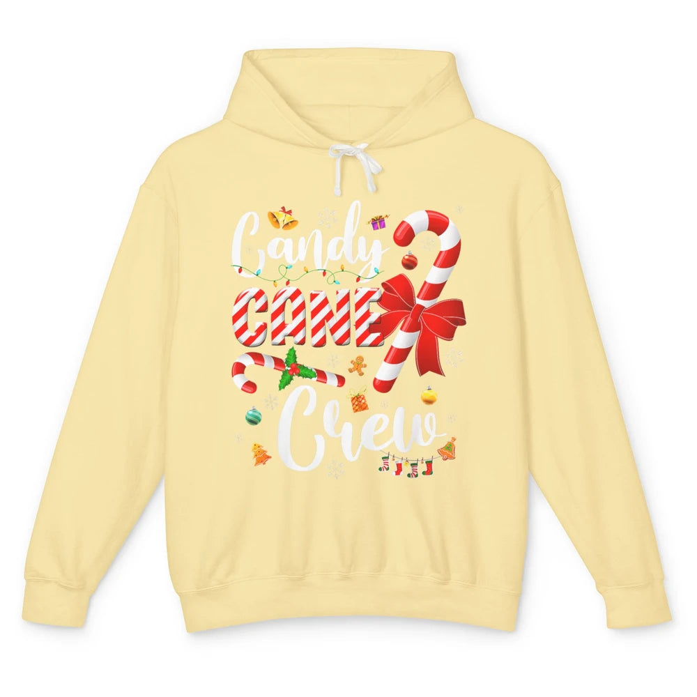 Merry Christmas Sweet Candy Cane Crew Xmas Tree Lights Santa Unisex Lightweight Hoodie
