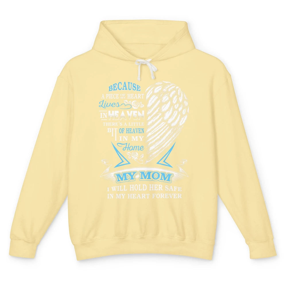 My Mom In Heaven Angel Wings Mother In Memories My Guardian Unisex Lightweight Hoodie