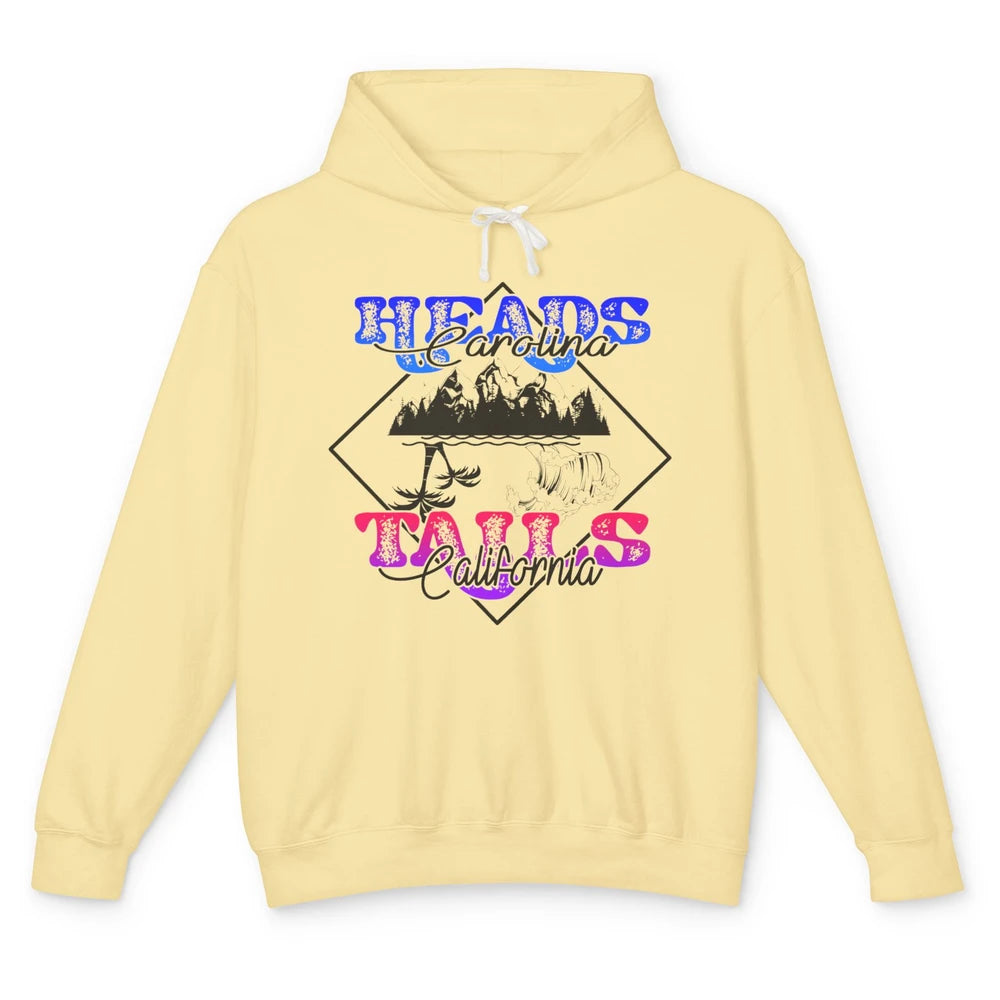 Retro Heads Carolina Tails California Western Summer Beach Unisex Lightweight Hoodie