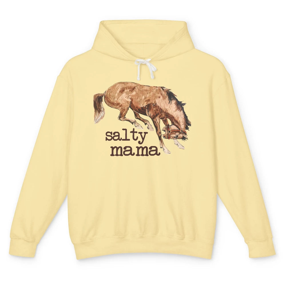 Retro Cowgirl Salty Mama Horse Lovers Western Country Cowboy Unisex Lightweight Hoodie