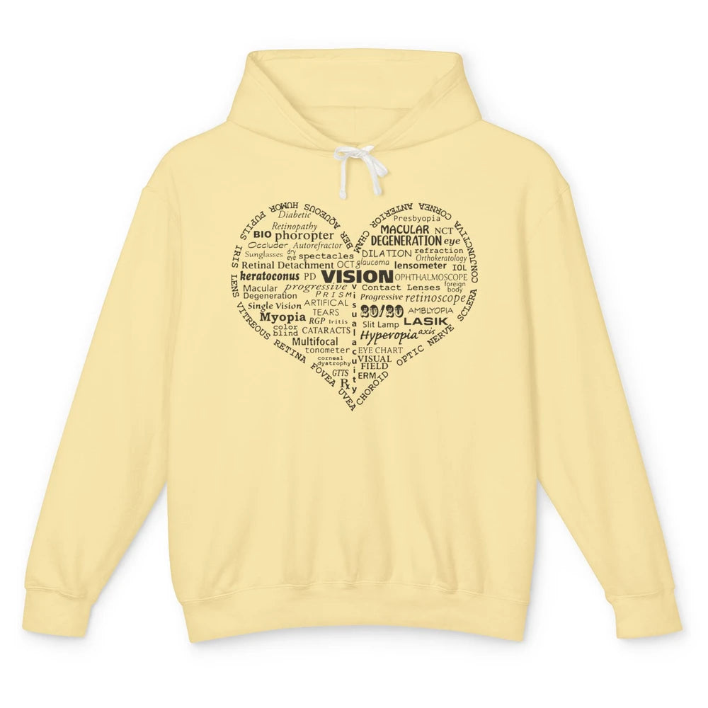 Optometry Tools Heart Optician Life Ophthalmology Technician Unisex Lightweight Hoodie