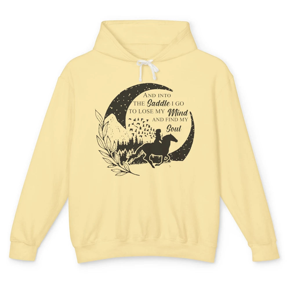 Retro Cowgirl Into The Saddle I Go Western Country Cowboy Unisex Lightweight Hoodie