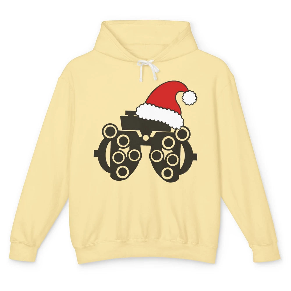 Phoropter Santa Hat Optometrist Christmas Ophthalmic Tech Unisex Lightweight Hoodie