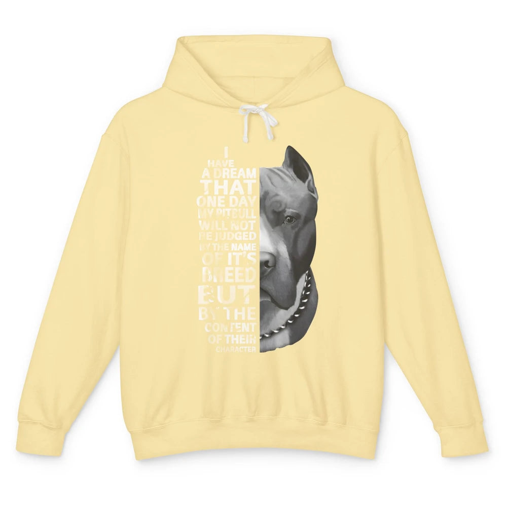 Pitbull Not Judged By The Name Of Its Breed Pittie Mom Dad Unisex Lightweight Hoodie