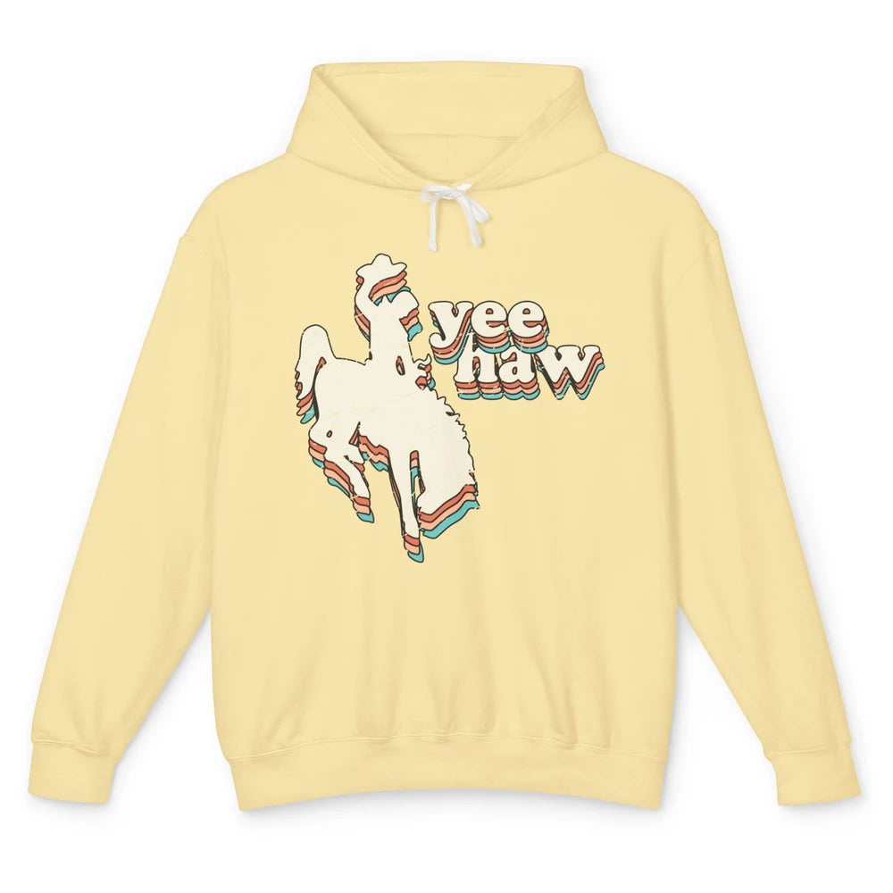 Retro Cowboy Yeehaw Western Country Cowgirls Horse Lovers Unisex Lightweight Hoodie