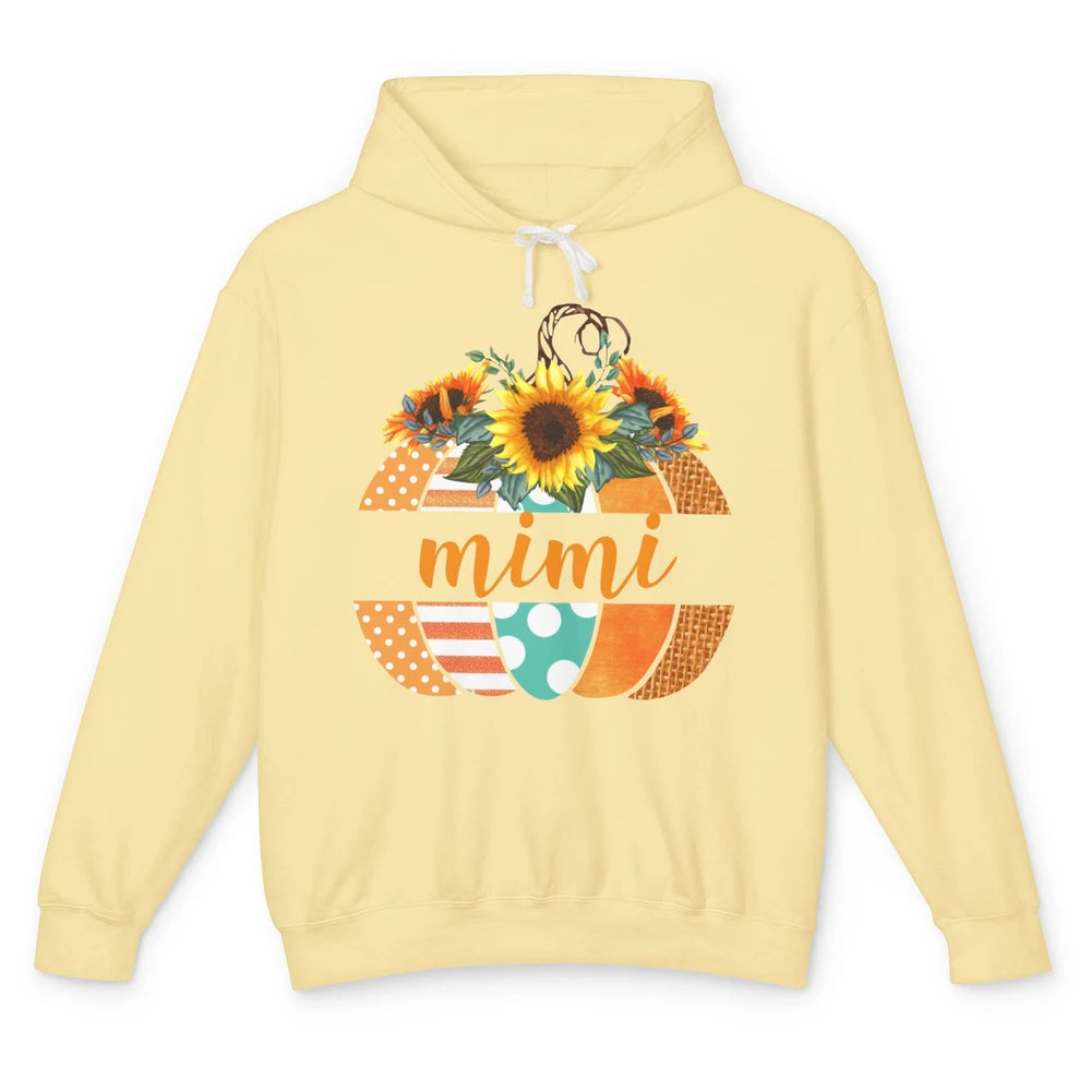 Mimi Sunflower Pumpkin Welcome Fall Halloween Grandma Gift Unisex Lightweight Hoodie