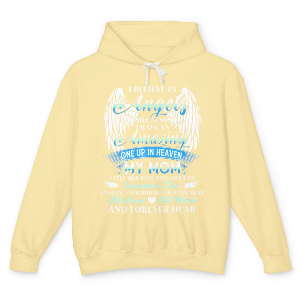 My Mom In Heaven Angel Wings Mother Memories Forever Love Unisex Lightweight Hoodie
