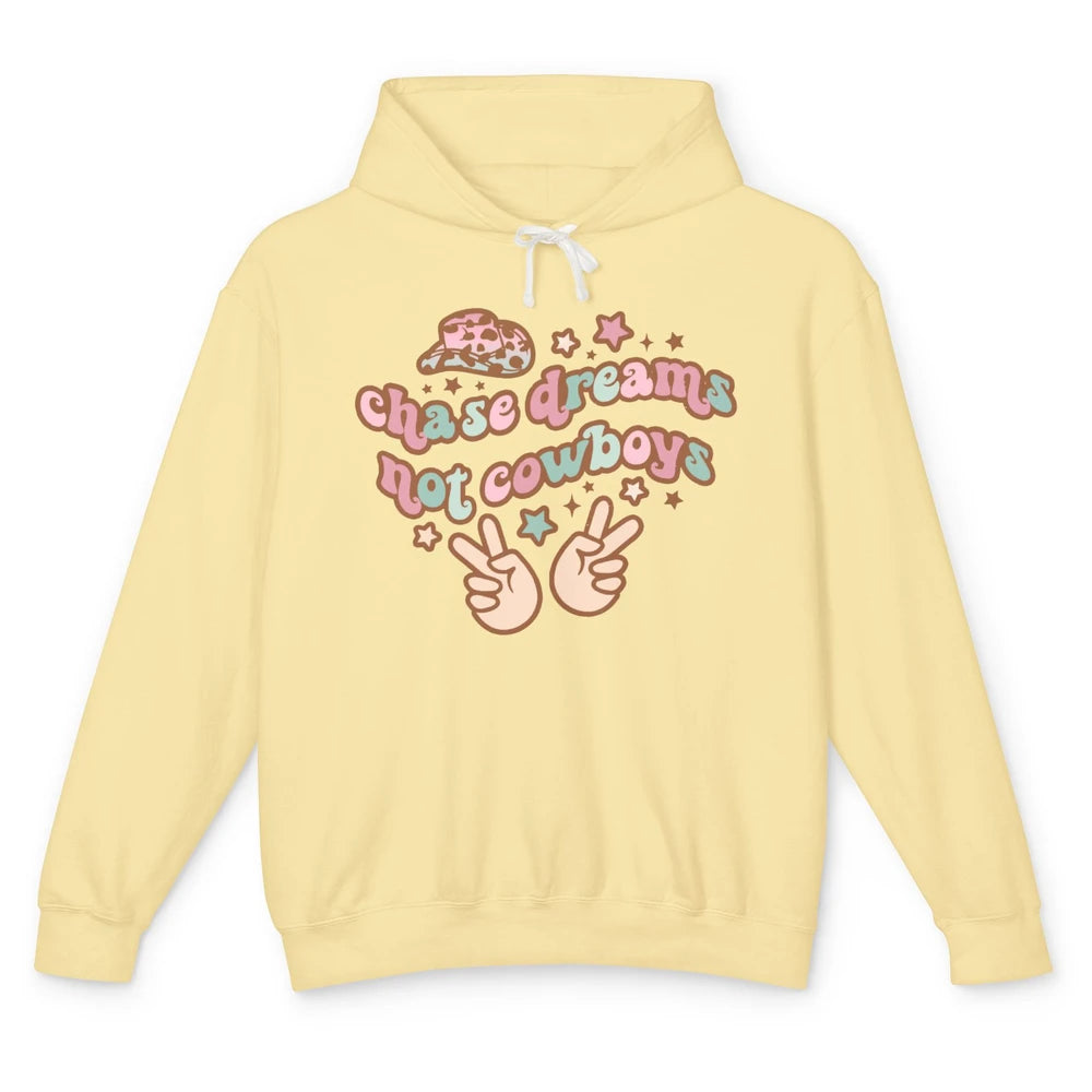 Retro Chase Dreams Not Cowboys Groovy Hippie Western Country Unisex Lightweight Hoodie