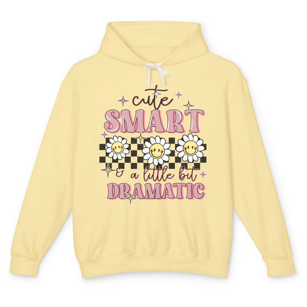 Retro Groovy Cute Smart & A Little Bit Dramatic Cute Girl Unisex Lightweight Hoodie