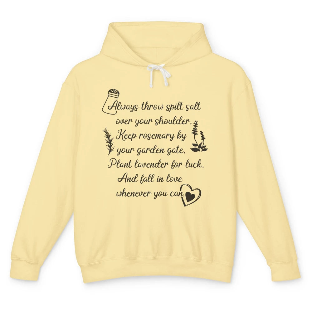 Practical Magic Witch Salt Rosemary Lavender Love Gardening Unisex Lightweight Hoodie