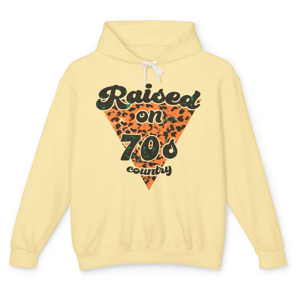 Retro Leopard Raised On 70s Country Western Cowboy Cowgirl Unisex Lightweight Hoodie