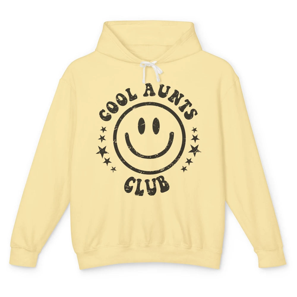 Retro Cool Aunts Club Funny Smiling Face Auntie Sister Gift Unisex Lightweight Hoodie