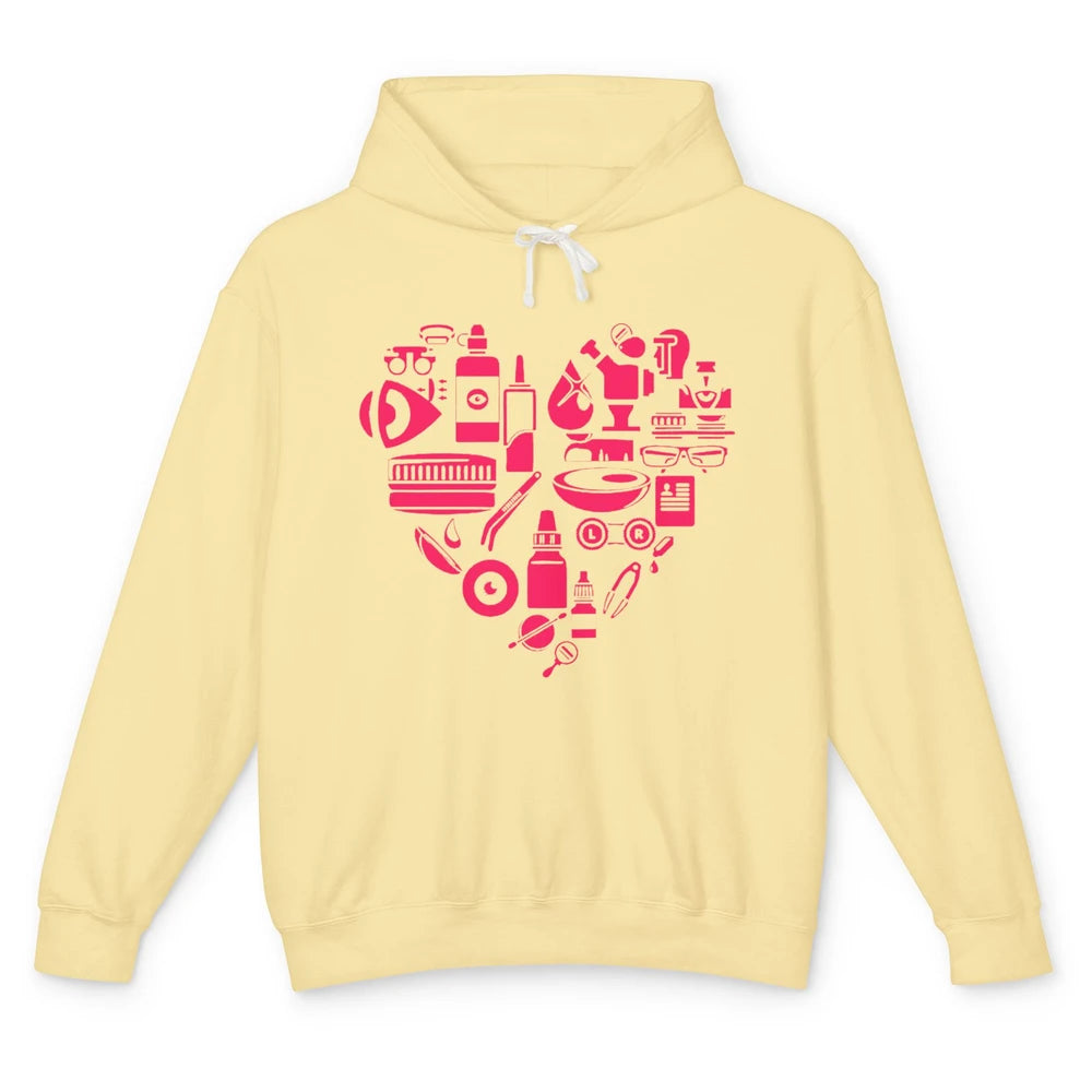 Optometrist Tools Heart Eye Doctor Optician Ophthalmic Tech Unisex Lightweight Hoodie