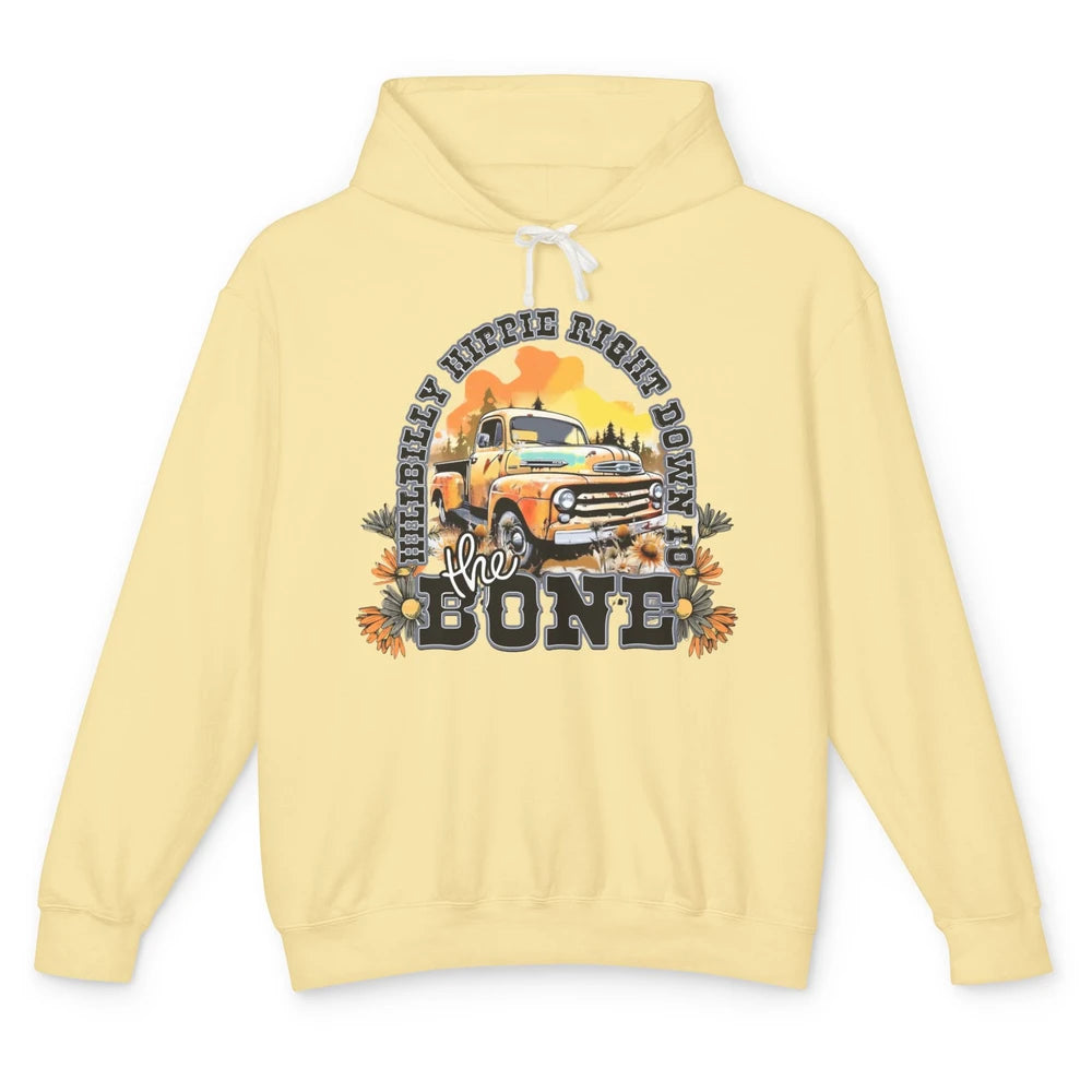 Retro Desert Truck Hippie Hillbilly Western Country Cowgirl Unisex Lightweight Hoodie