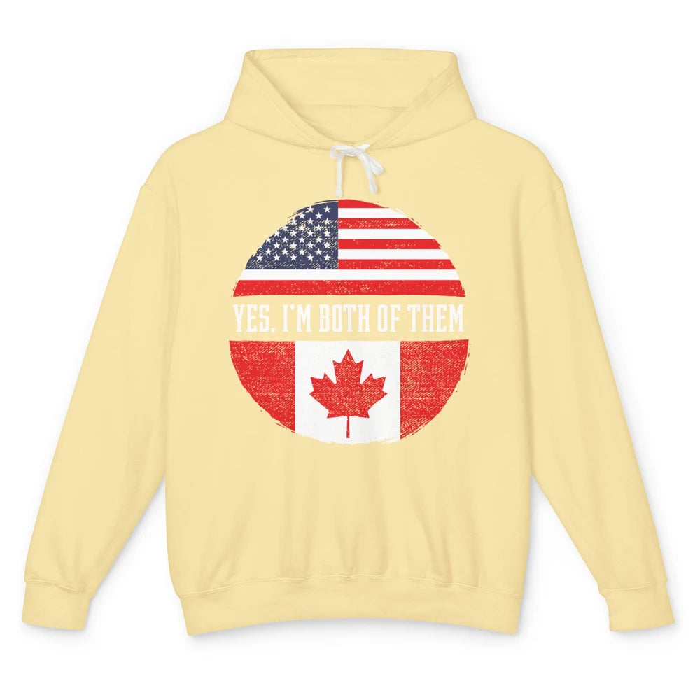 Proud American Canadian Yes I Am Both of Them Unisex Lightweight Hoodie