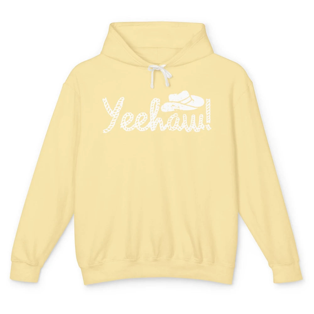 Retro Cowboy Lasso Hat Yeehaw Western Country Cowgirls Horse Unisex Lightweight Hoodie