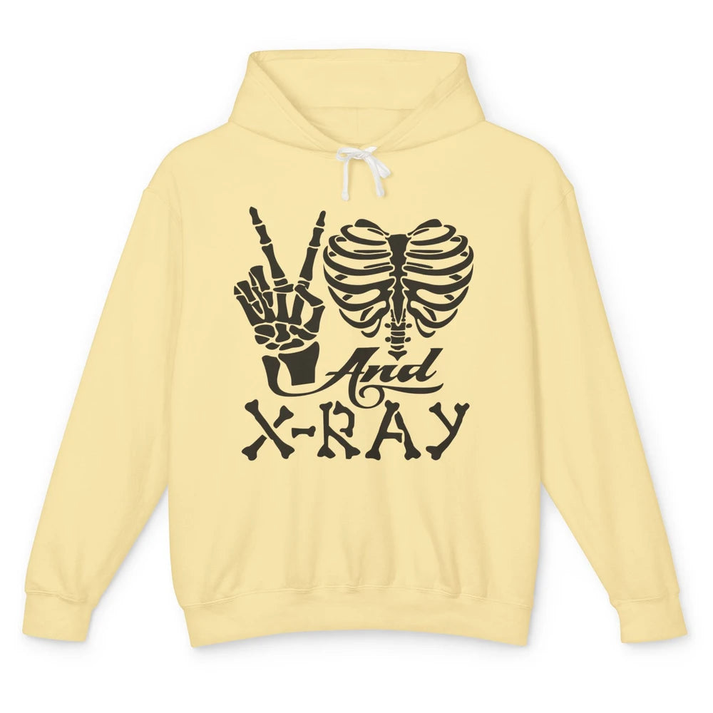 Peace Love X-Ray Radiology Tech Radiologist X-Ray Tech Life Unisex Lightweight Hoodie