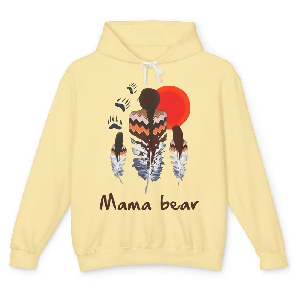 Native Americans Mama Bear Mother and Daughter Tribal Unisex Lightweight Hoodie