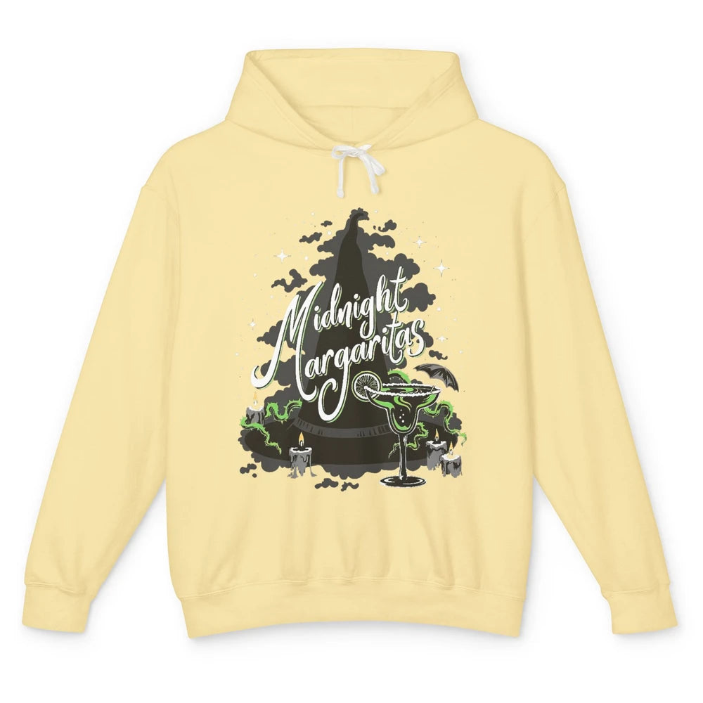 Midnight Margaritas Witch Hat Wine Halloween Spooky Party Unisex Lightweight Hoodie