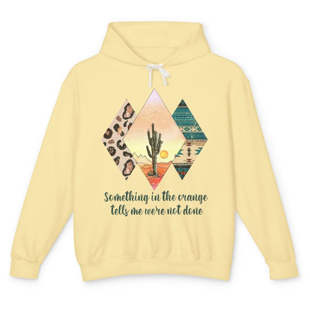 Retro Leopard Something In The Orange Desert Cactus Western Unisex Lightweight Hoodie