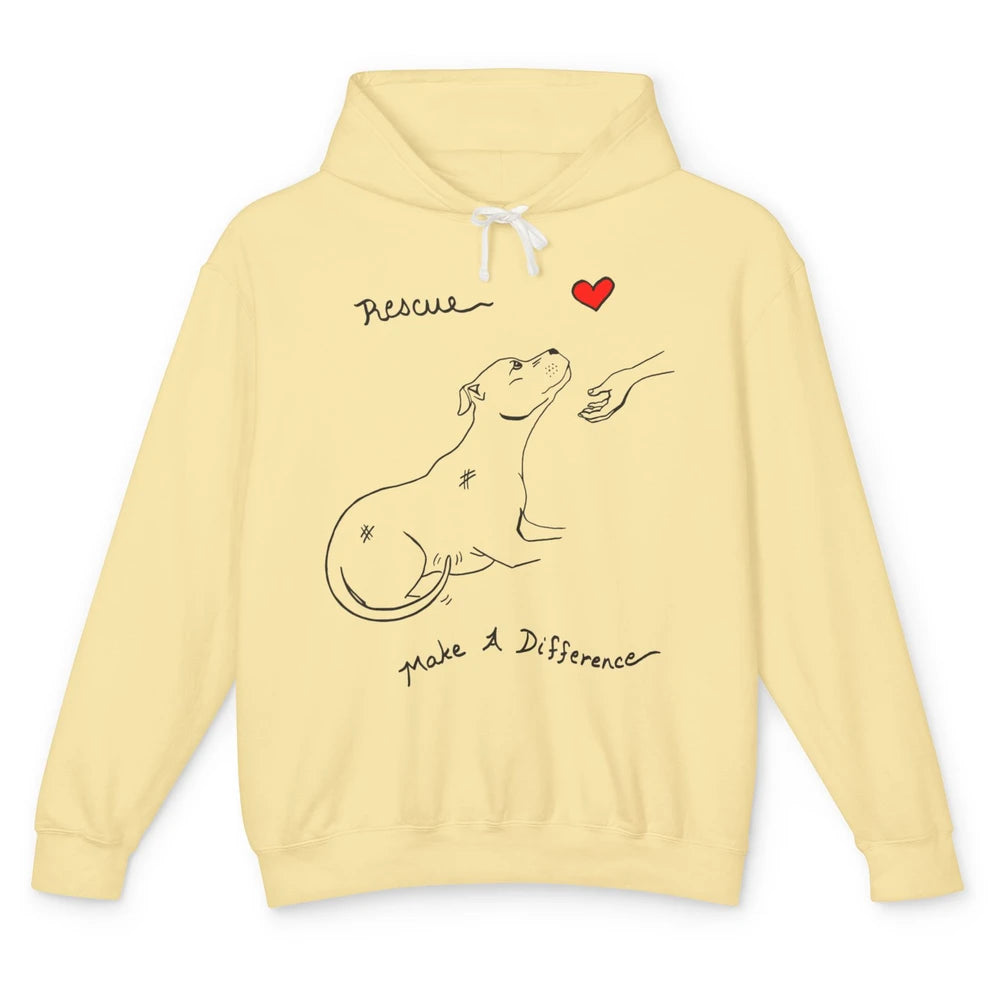 Pitbull Dog Rescue Adopt Dont Shop Foster Animal Pet Rescuer Unisex Lightweight Hoodie