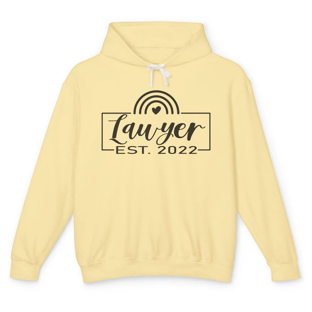 Rainbow Lawyer Est 2022 Law School Graduate Future Attorney Unisex Lightweight Hoodie