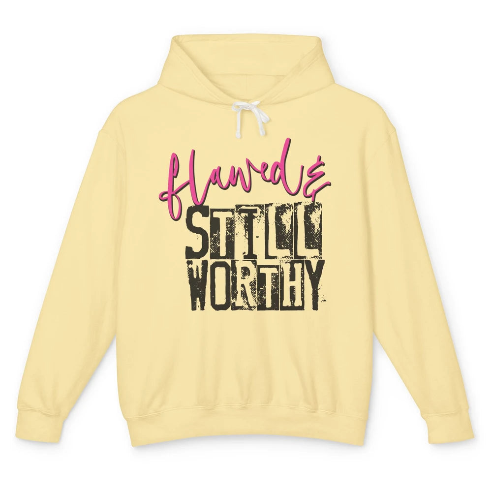 Retro Flawed But Still Worthy Bible Christian Religious Unisex Lightweight Hoodie