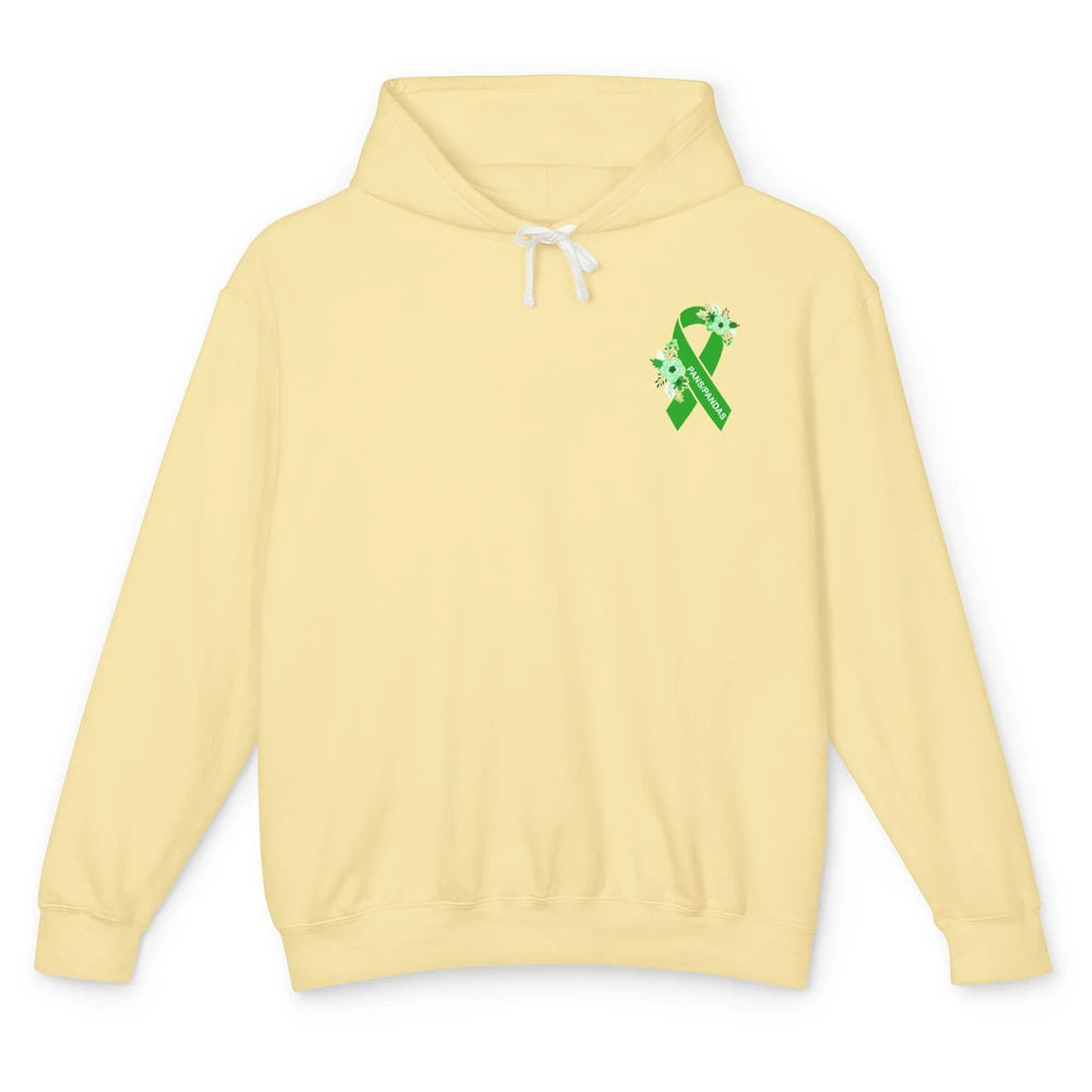 PANS/PANDAS Awareness Floral Green Ribbon Pans Disease Unisex Lightweight Hoodie